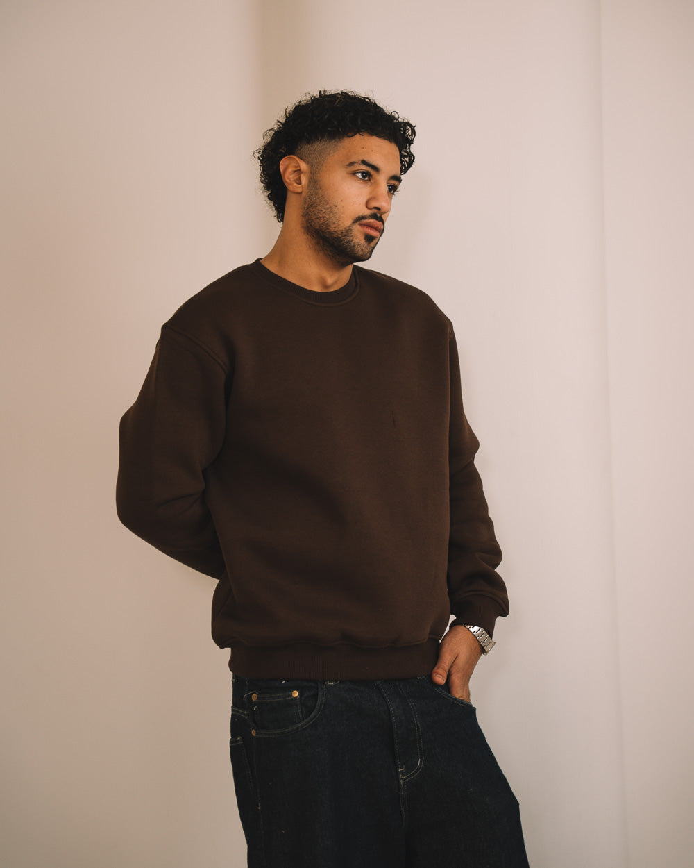 Men CrewNeck Solid SweatShirt