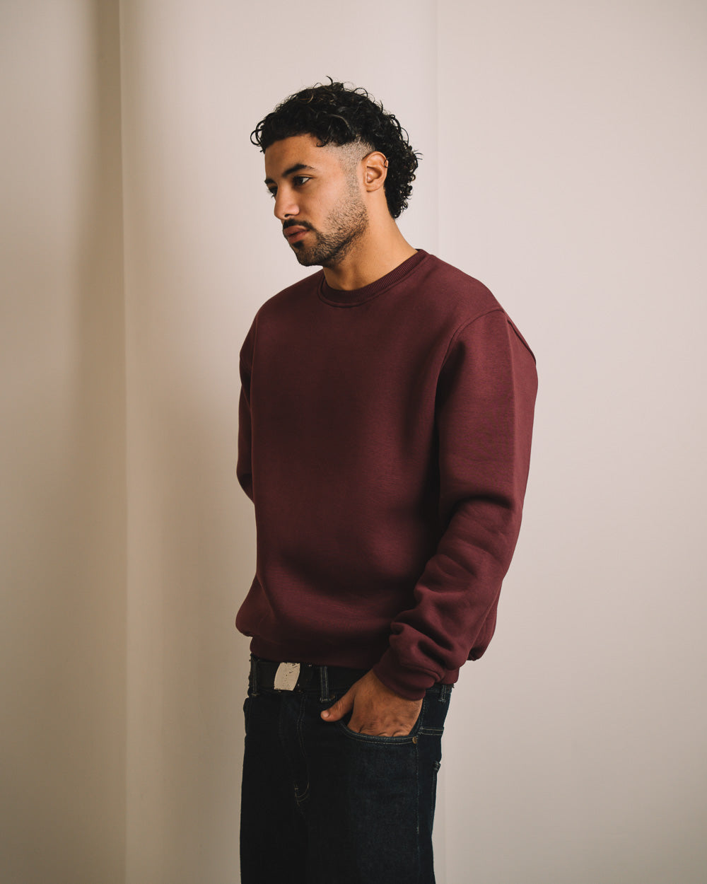 Men CrewNeck Solid SweatShirt