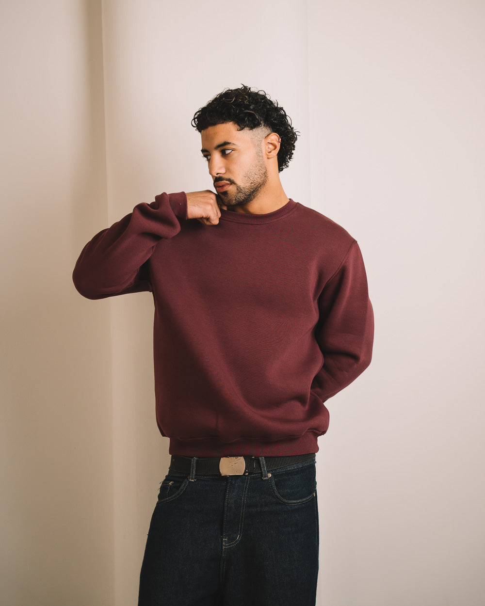 Men CrewNeck Solid SweatShirt