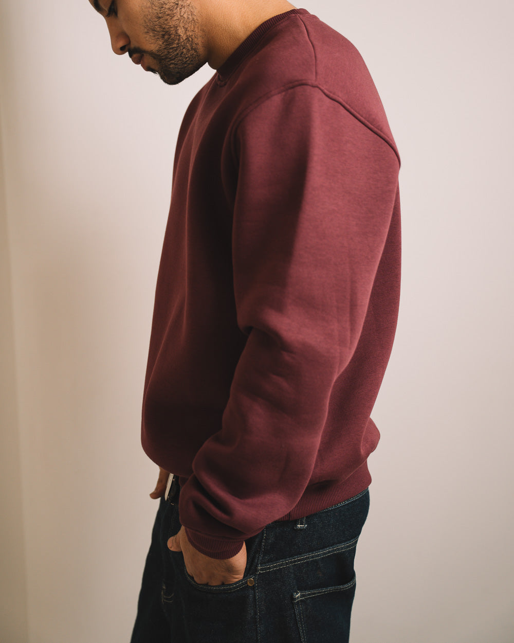 Men CrewNeck Solid SweatShirt
