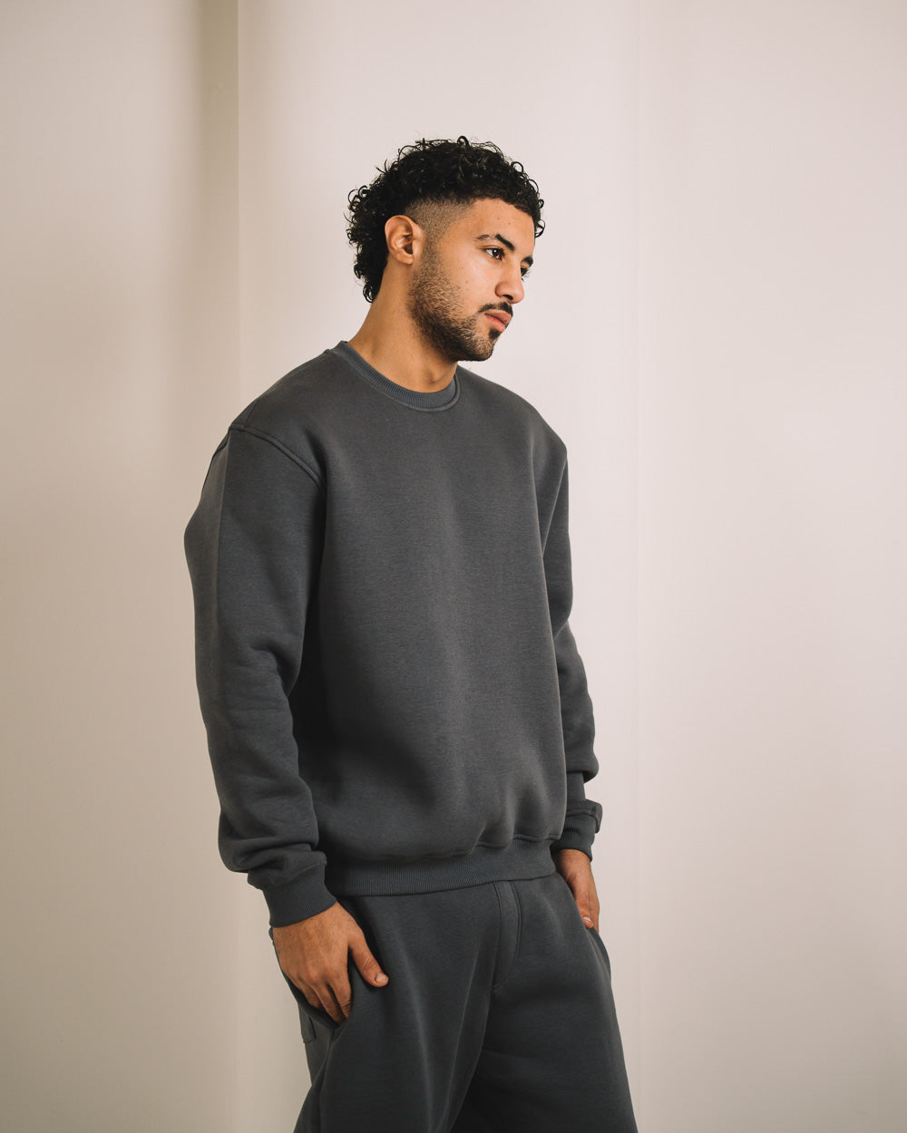 Men CrewNeck Solid SweatShirt