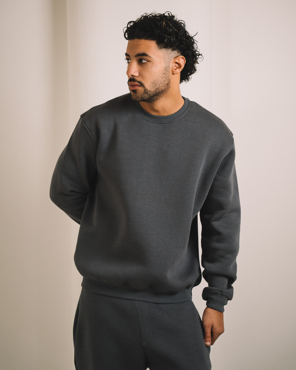 Men CrewNeck Solid SweatShirt
