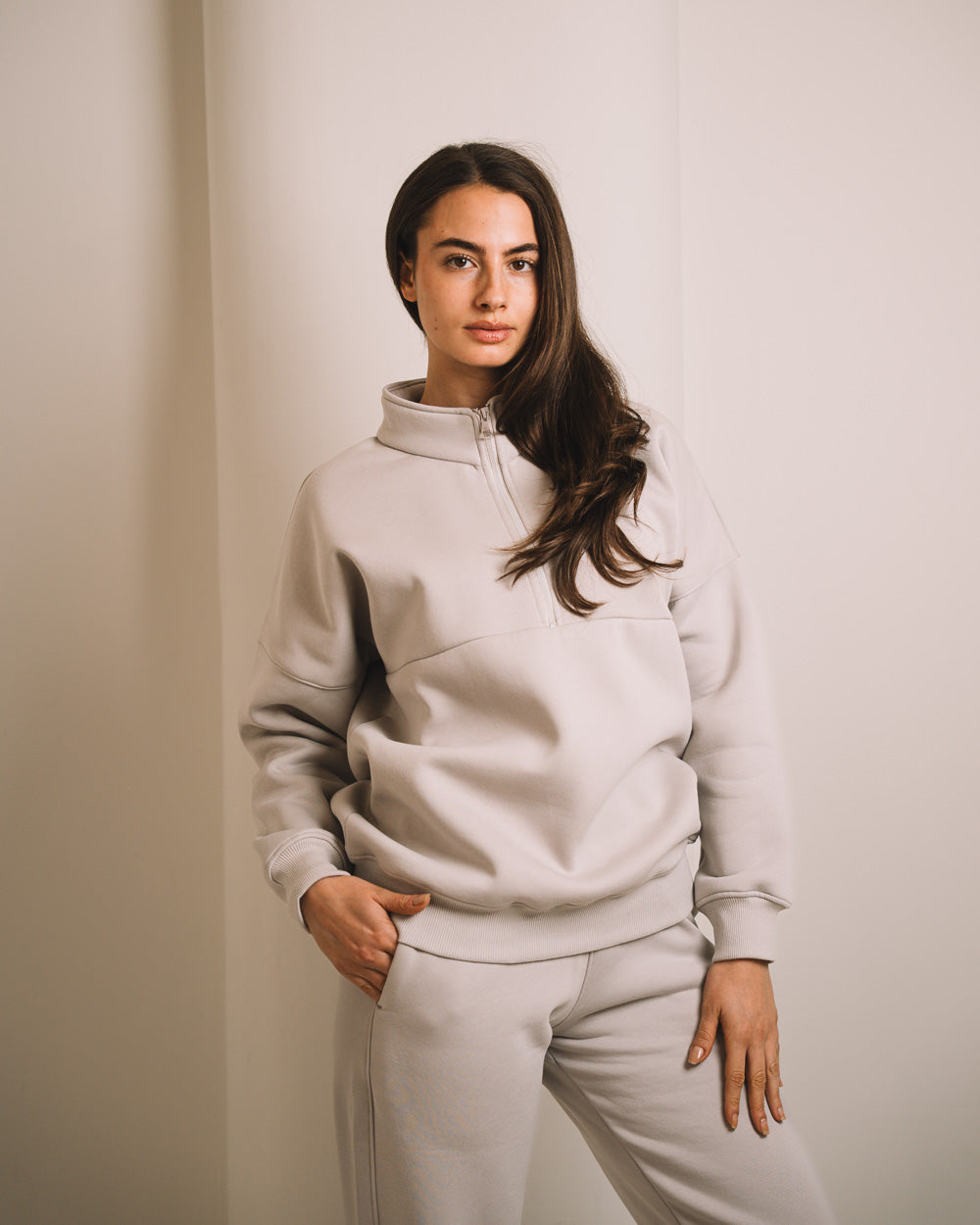 Women Half Zip Sweatshirt