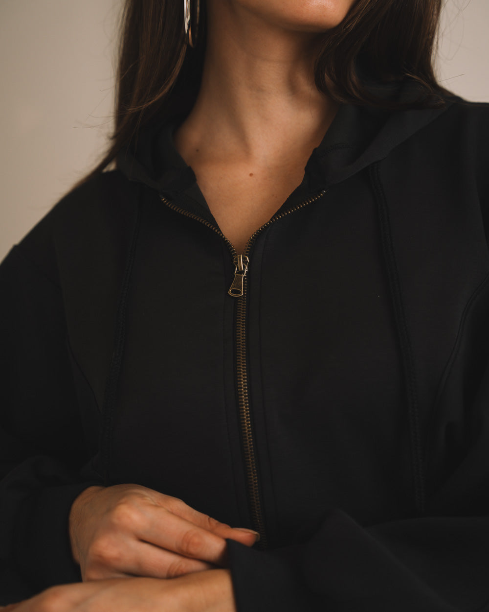 Modal Crop Hooded Jacket