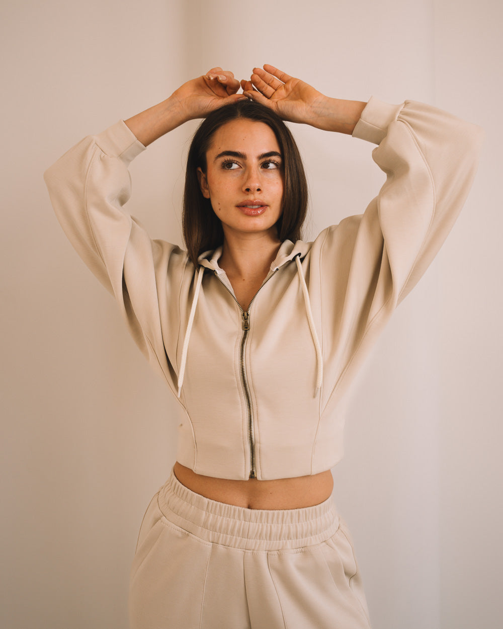 Modal Crop Hooded Jacket