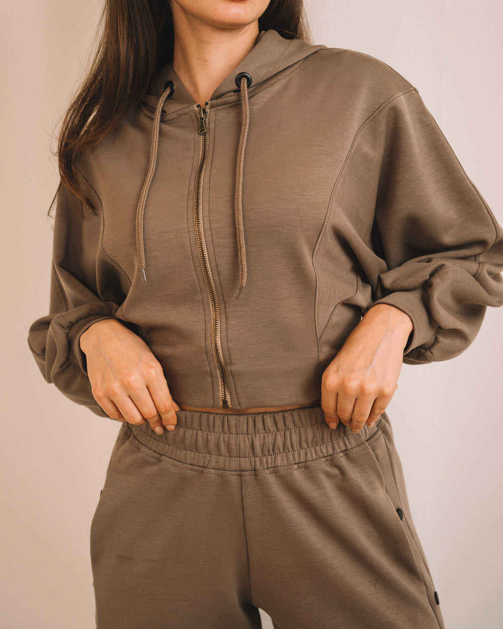 Modal Crop Hooded Jacket